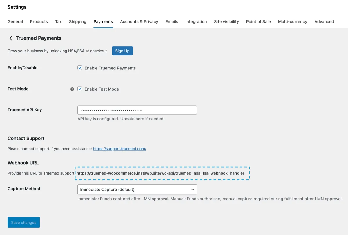 WooCommerce payment plugin webhook URL to copy