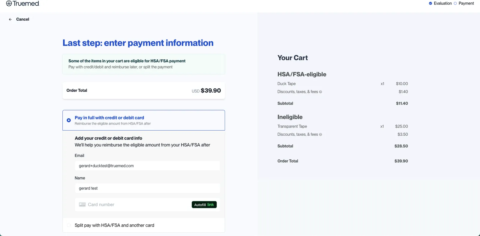 Mixed cart checkout