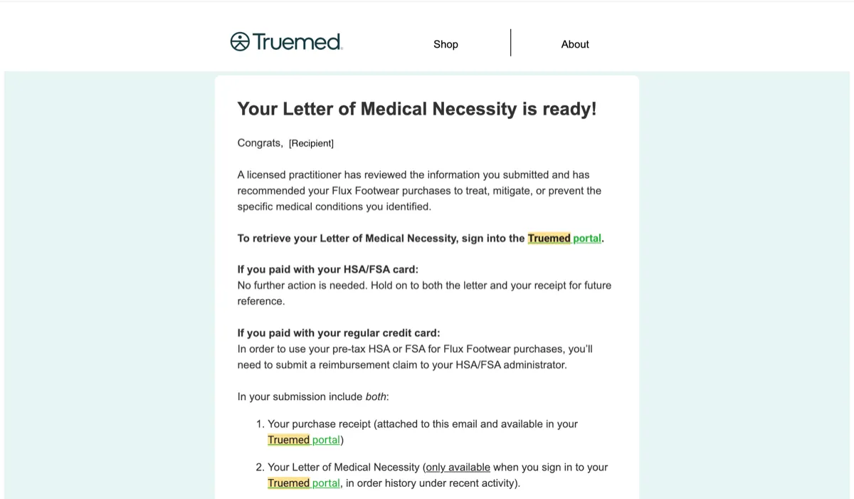 Sample LMN delivered by email