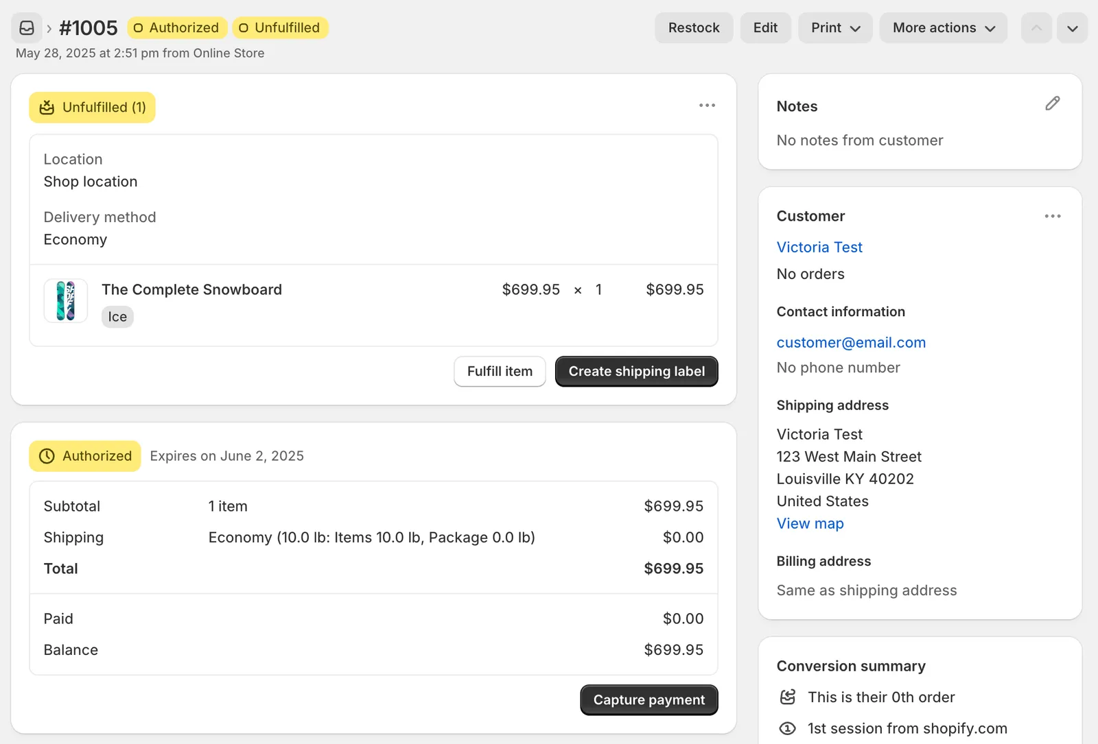 Bulk capture from the orders list