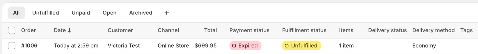 Expired status