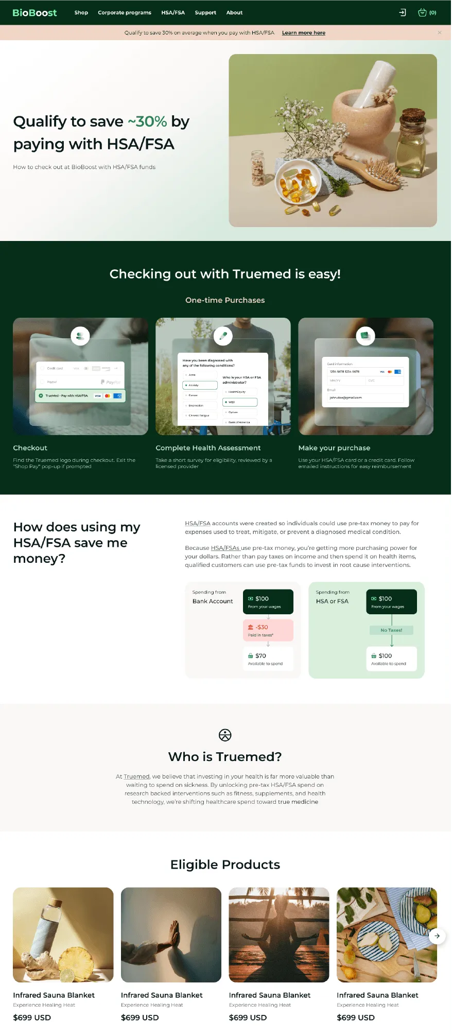 Landing page template example