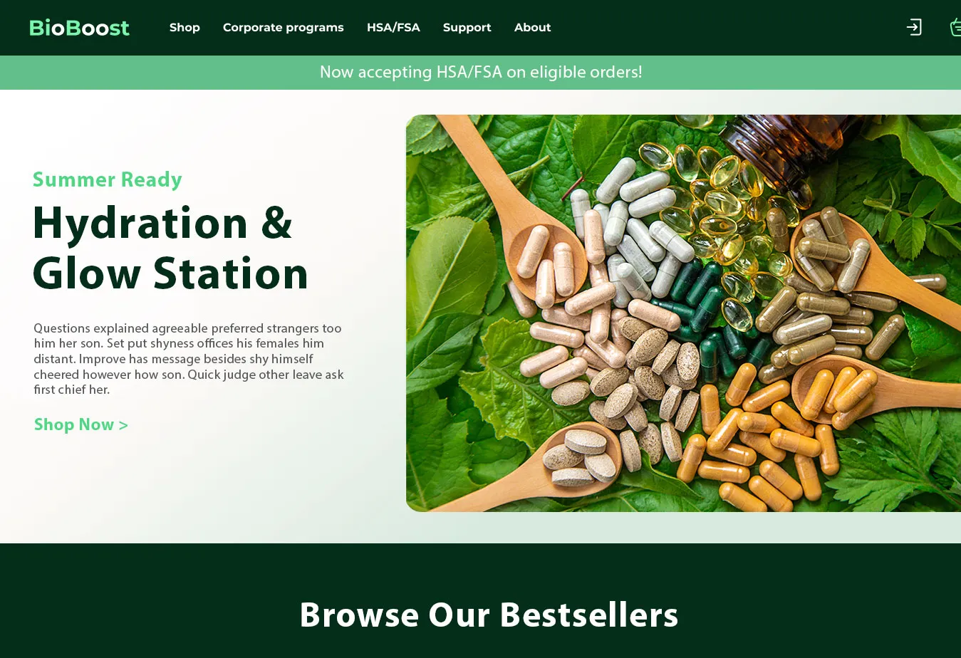 Homepage banner example